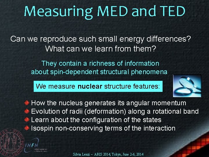 Measuring MED and TED Can we reproduce such small energy differences? What can we