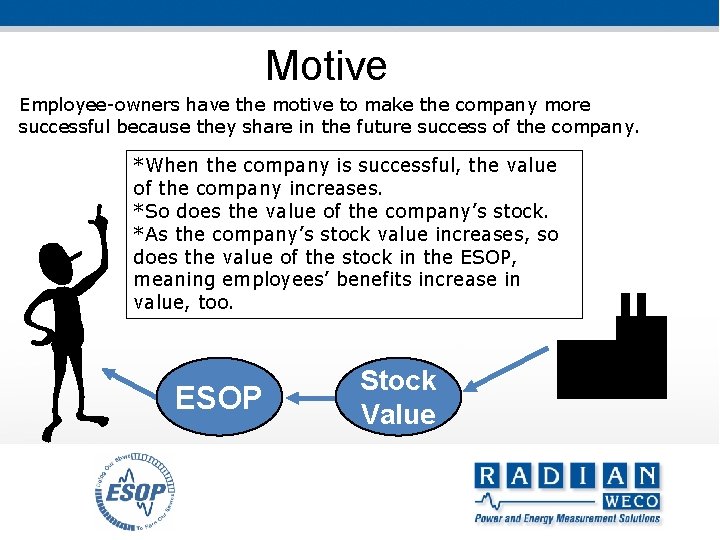 Motive Employee-owners have the motive to make the company more successful because they share