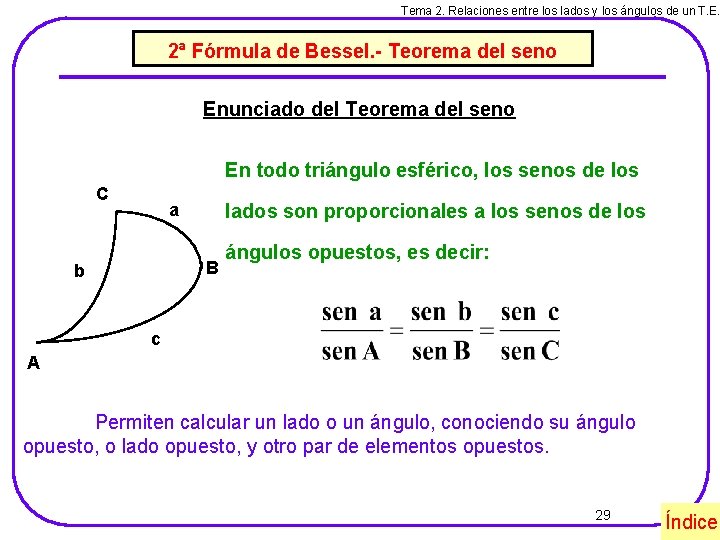 Tema 2. Relaciones entre los lados y los ángulos de un T. E. 2ª