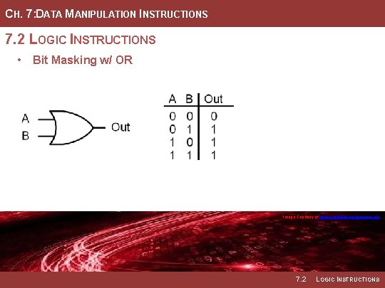 CH. 7: DATA MANIPULATION INSTRUCTIONS 7. 2 LOGIC INSTRUCTIONS • Bit Masking w/ OR