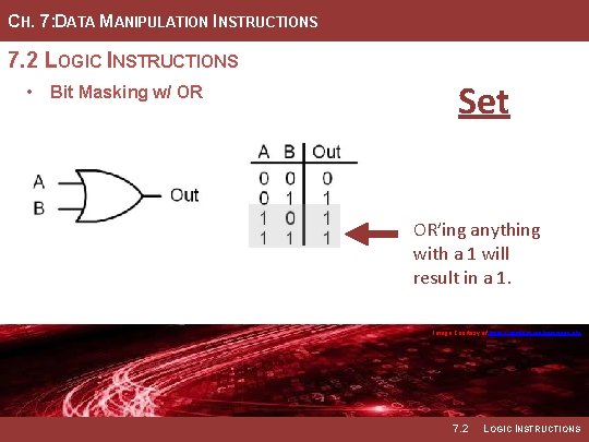 CH. 7: DATA MANIPULATION INSTRUCTIONS 7. 2 LOGIC INSTRUCTIONS • Bit Masking w/ OR