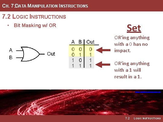 CH. 7: DATA MANIPULATION INSTRUCTIONS 7. 2 LOGIC INSTRUCTIONS • Bit Masking w/ OR