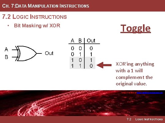 CH. 7: DATA MANIPULATION INSTRUCTIONS 7. 2 LOGIC INSTRUCTIONS • Bit Masking w/ XOR