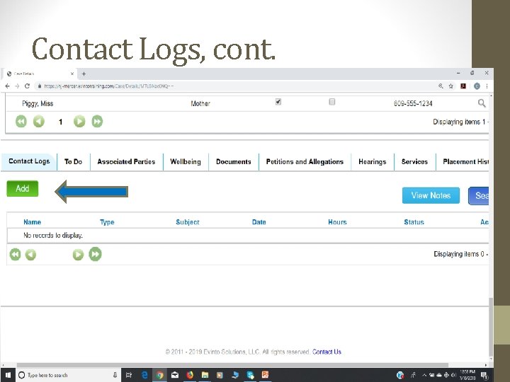 Contact Logs, cont. 