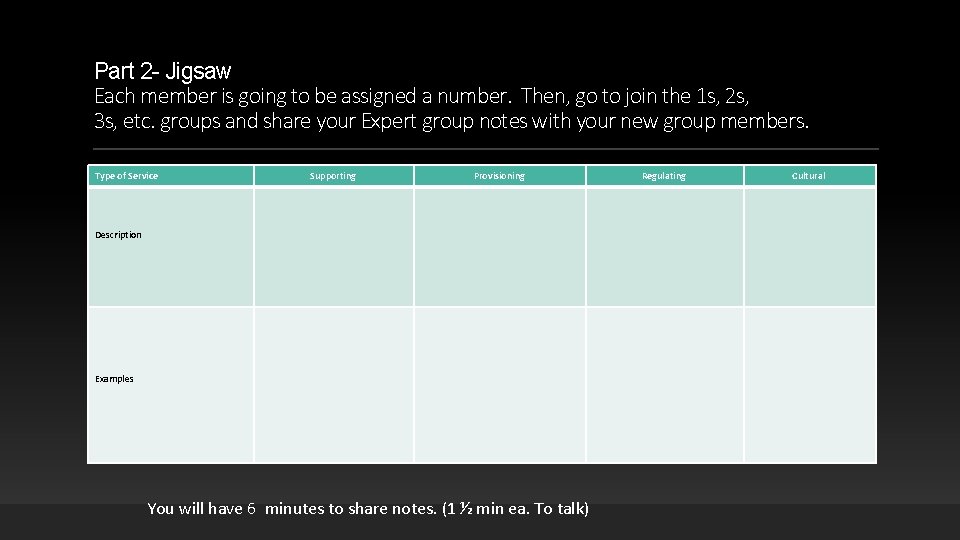 Part 2 - Jigsaw Each member is going to be assigned a number. Then, Part 2 - Jigsaw Each member is going to be assigned a number. Then,