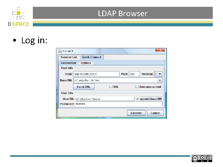LDAP Browser § Log in: 