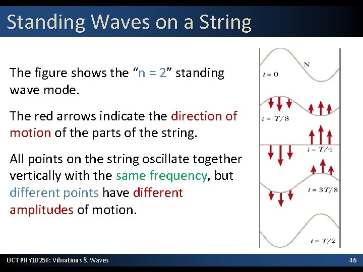 Standing Waves on a String The figure shows the “n = 2” standing wave