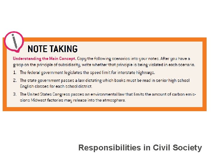 Responsibilities in Civil Society 