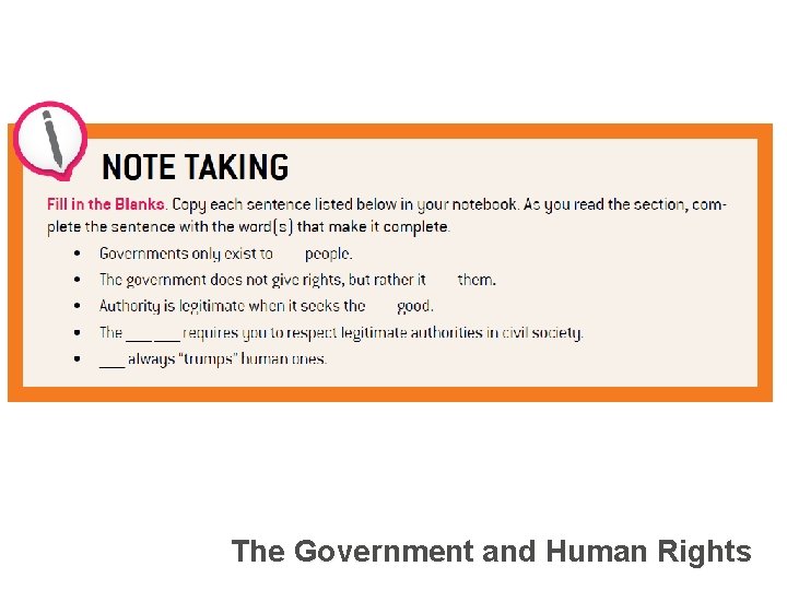 The Government and Human Rights 