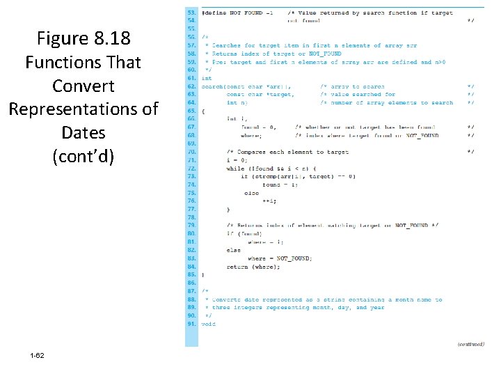 CSIE@NUTN Figure 8. 18 Functions That Convert Representations of Dates (cont’d) 1 -62 