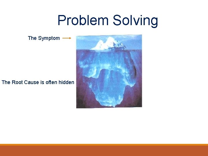 Problem Solving The Symptom The Root Cause is often hidden 