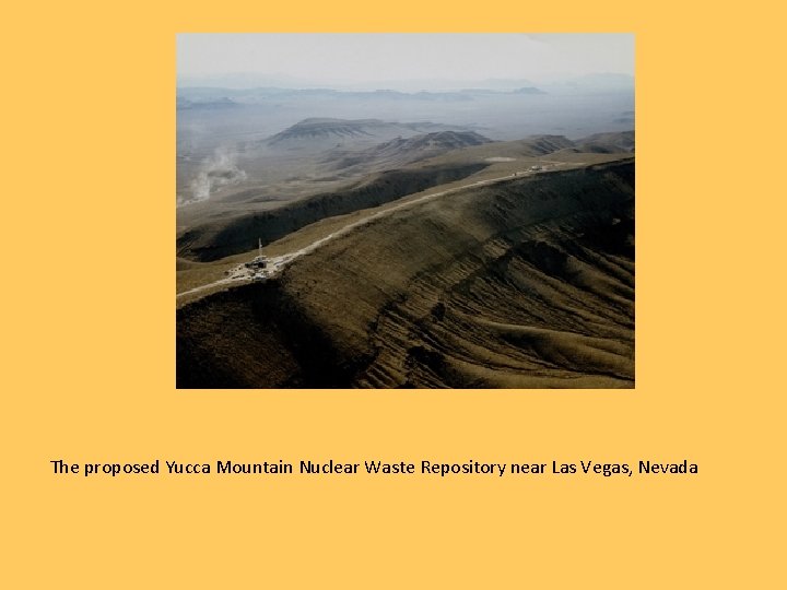 The proposed Yucca Mountain Nuclear Waste Repository near Las Vegas, Nevada 