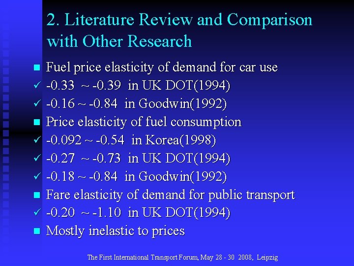 2. Literature Review and Comparison with Other Research n ü ü ü n Fuel