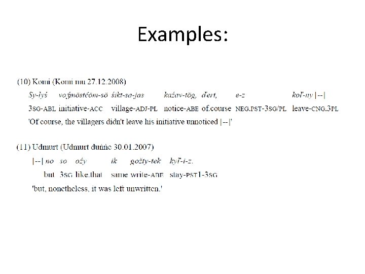 Examples: 