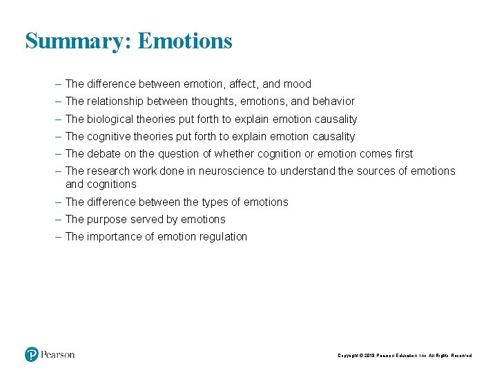 24 Summary: Emotions – The difference between emotion, affect, and mood – The relationship
