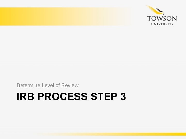 Determine Level of Review IRB PROCESS STEP 3 