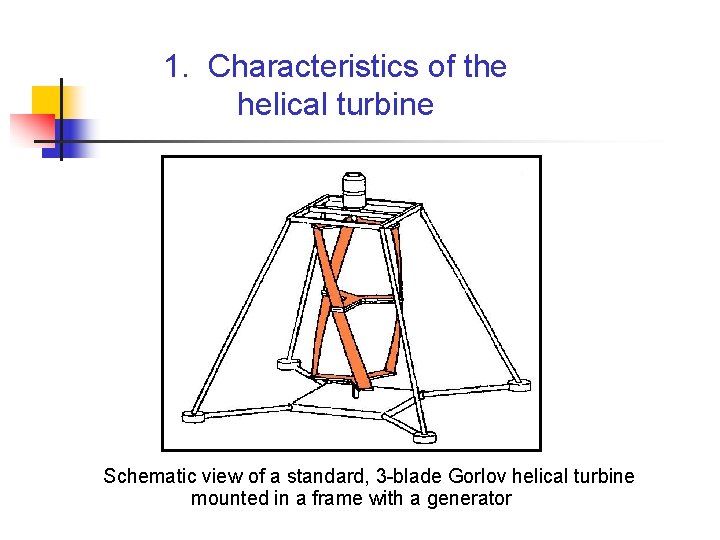 1. Characteristics of the helical turbine Schematic view of a standard, 3 -blade Gorlov