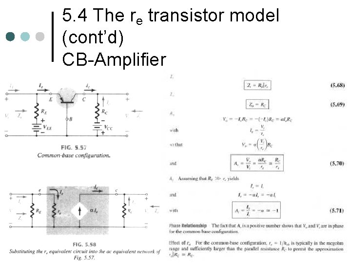 5. 4 The re transistor model (cont’d) CB-Amplifier 5. 4 The re transistor model (cont’d) CB-Amplifier