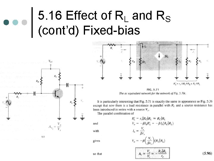 5. 16 Effect of RL and RS (cont’d) Fixed-bias 5. 16 Effect of RL and RS (cont’d) Fixed-bias