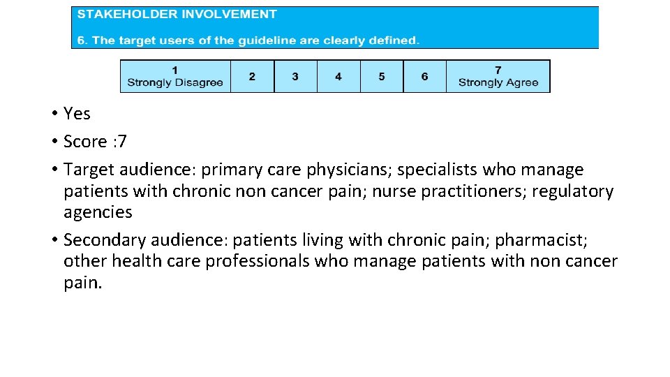  • Yes • Score : 7 • Target audience: primary care physicians; specialists