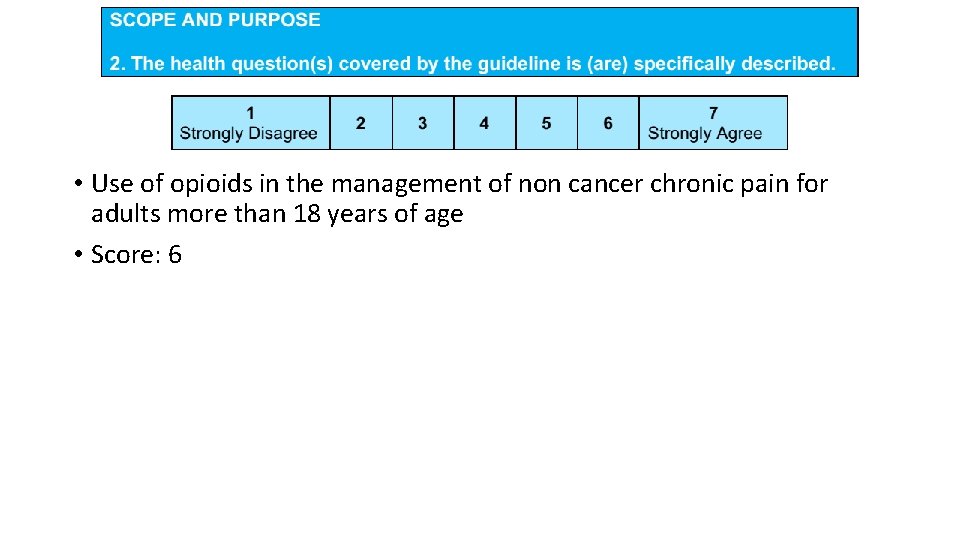  • Use of opioids in the management of non cancer chronic pain for