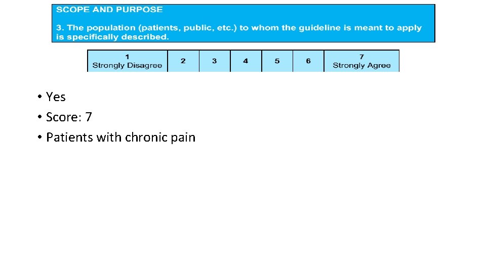  • Yes • Score: 7 • Patients with chronic pain 