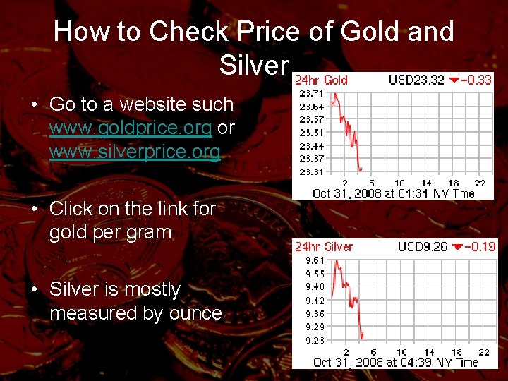 How to Check Price of Gold and Silver • Go to a website such