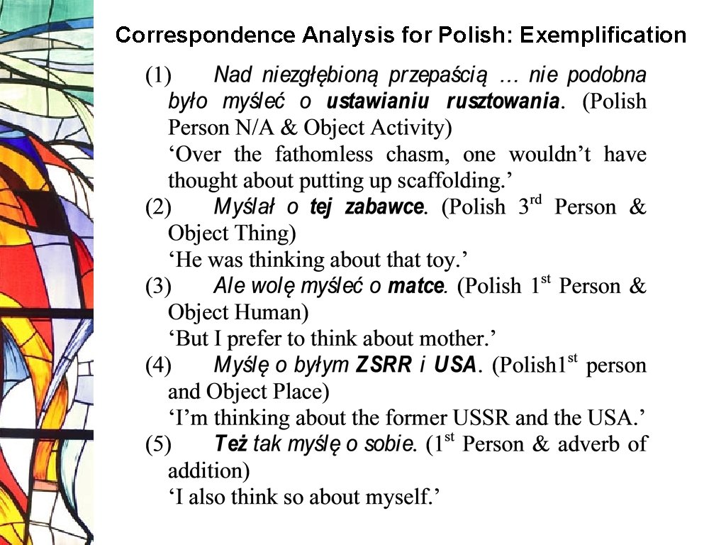 Correspondence Analysis for Polish: Exemplification 