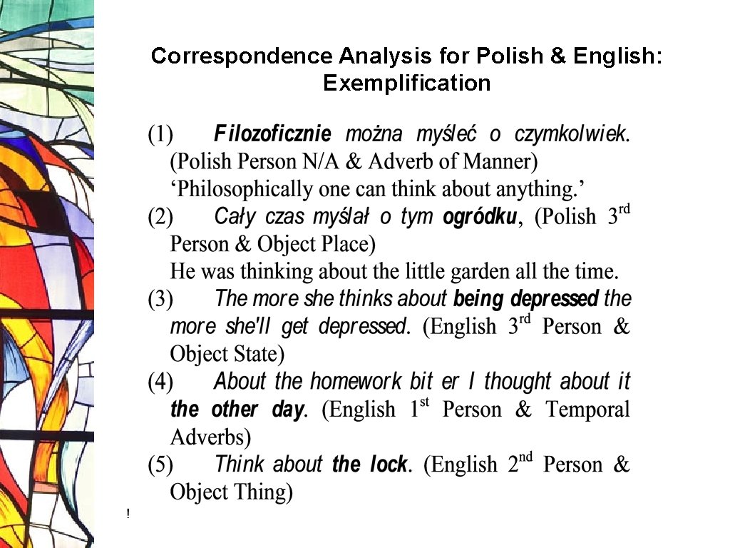 Correspondence Analysis for Polish & English: Exemplification 