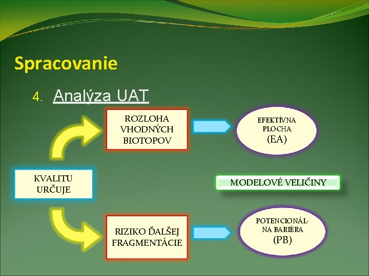 Spracovanie 4. Analýza UAT ROZLOHA VHODNÝCH BIOTOPOV KVALITU URČUJE EFEKTÍVNA PLOCHA (EA) MODELOVÉ VELIČINY