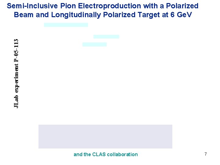 JLab experiment P-05 -113 Semi-Inclusive Pion Electroproduction with a Polarized Beam and Longitudinally Polarized