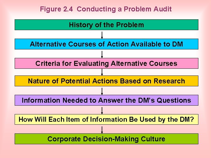 Figure 2. 4 Conducting a Problem Audit History of the Problem Alternative Courses of