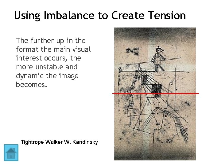 Using Imbalance to Create Tension The further up in the format the main visual