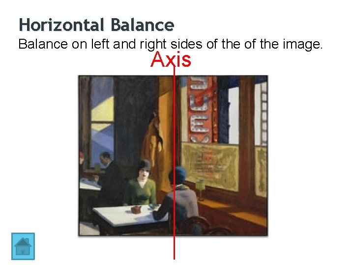 Horizontal Balance on left and right sides of the image. Axis 