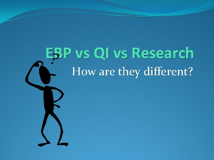 EBP vs QI vs Research How are they different? 