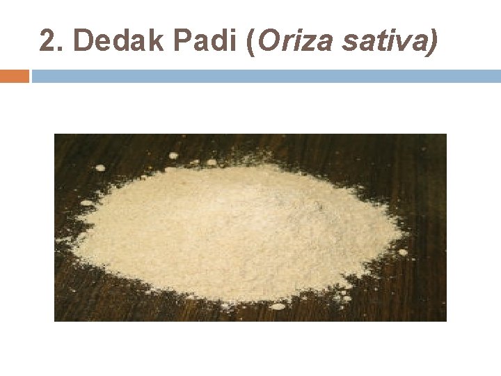 2. Dedak Padi (Oriza sativa) 