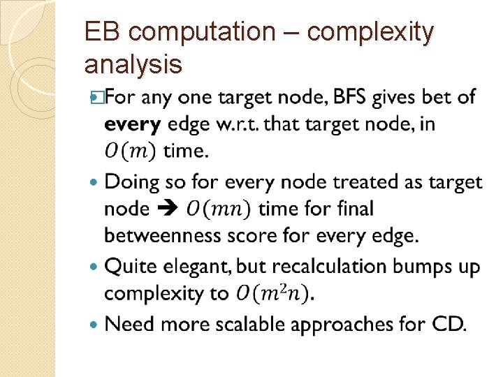 EB computation – complexity analysis � 