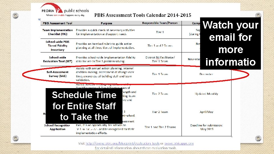 Watch your email for more informatio n! Schedule Time for Entire Staff to Take Watch your email for more informatio n! Schedule Time for Entire Staff to Take