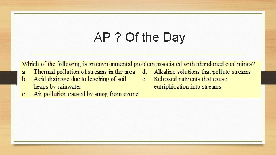 AP ? Of the Day 