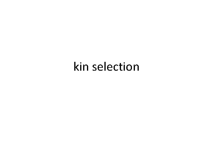 kin selection 