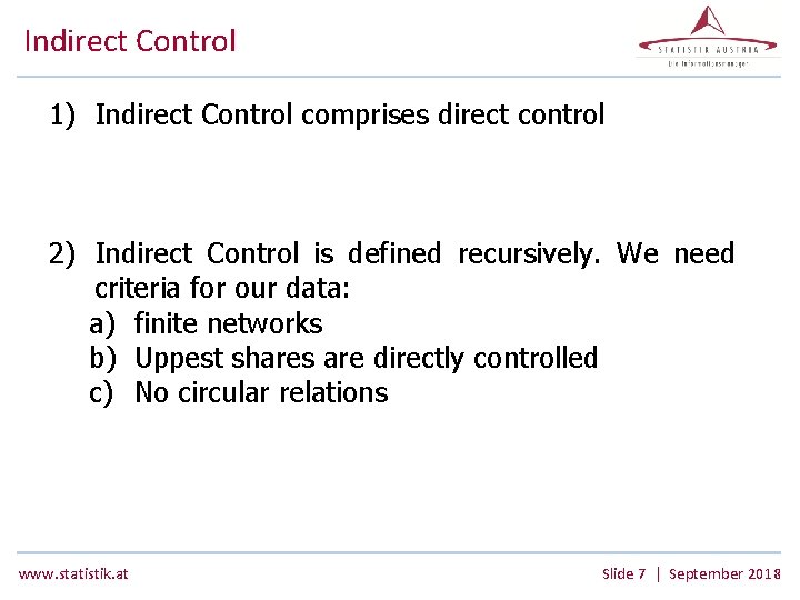 Indirect Control 1) Indirect Control comprises direct control 2) Indirect Control is defined recursively.