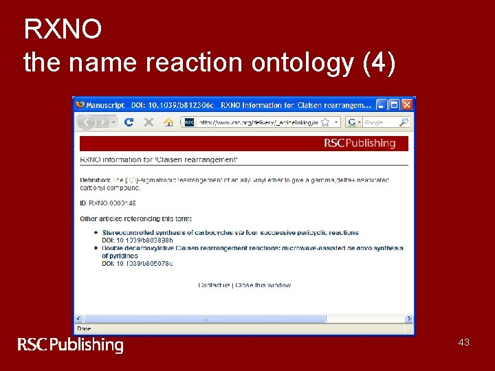 RXNO the name reaction ontology (4) 43 