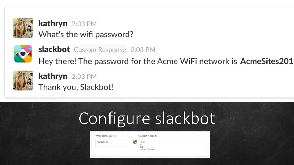 Configure slackbot 