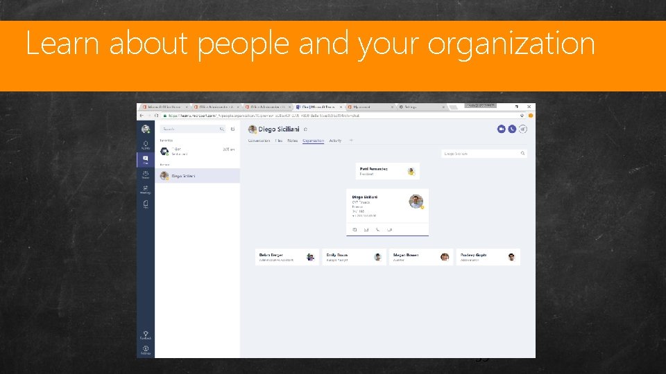 Learn about people and your organization Custom Master Pages 39 