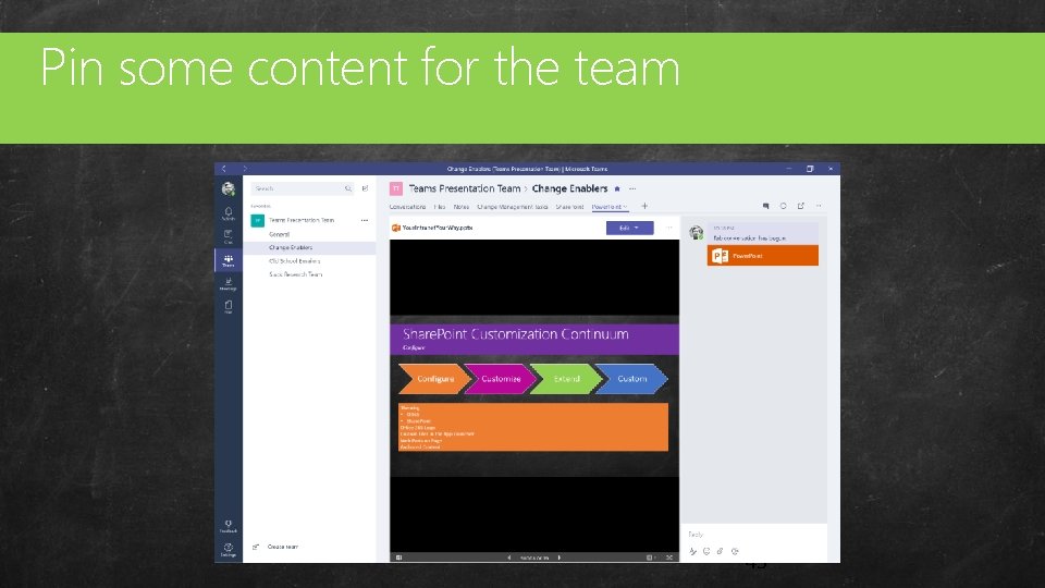 Pin some content for the team Custom Master Pages 43 