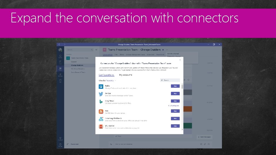 Expand the conversation with connectors Custom Master Pages 44 
