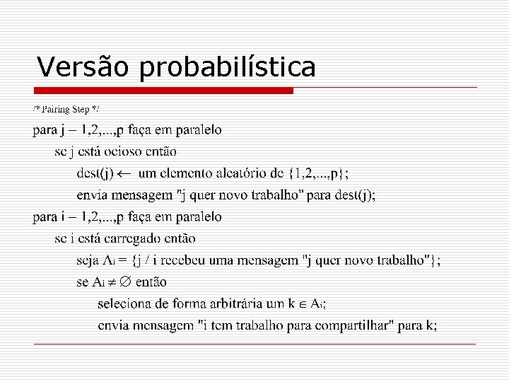 Versão probabilística 