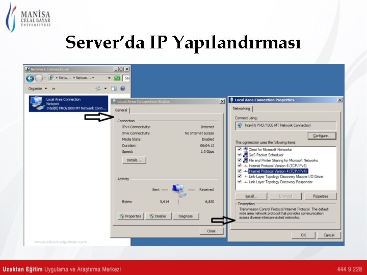 Server’da IP Yapılandırması 