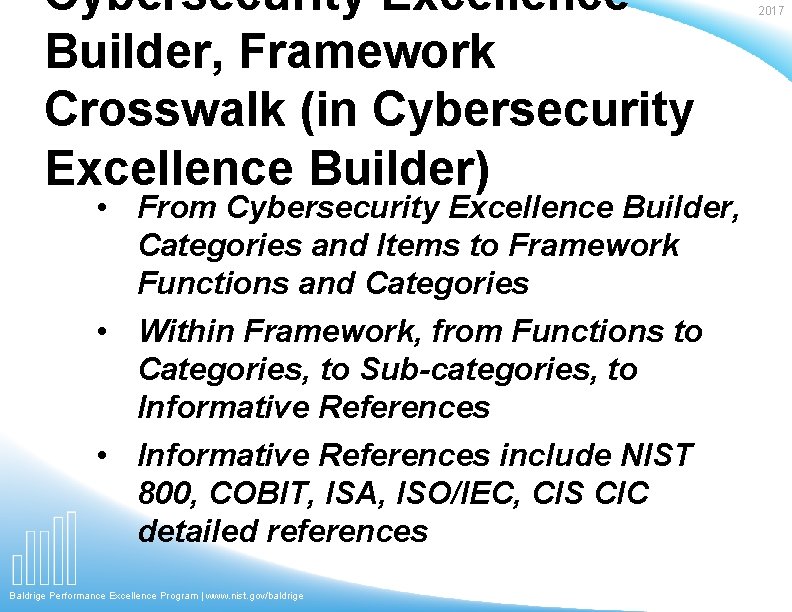 Cybersecurity Excellence Builder, Framework Crosswalk (in Cybersecurity Excellence Builder) • From Cybersecurity Excellence Builder,