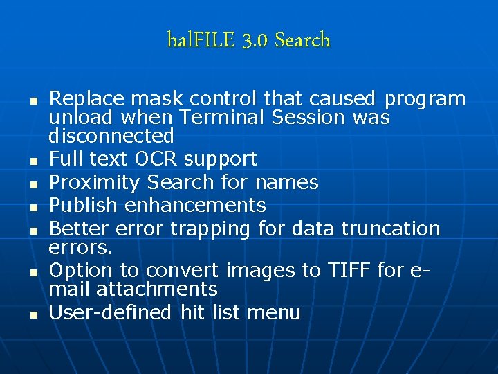 hal. FILE 3. 0 Search n n n n Replace mask control that caused